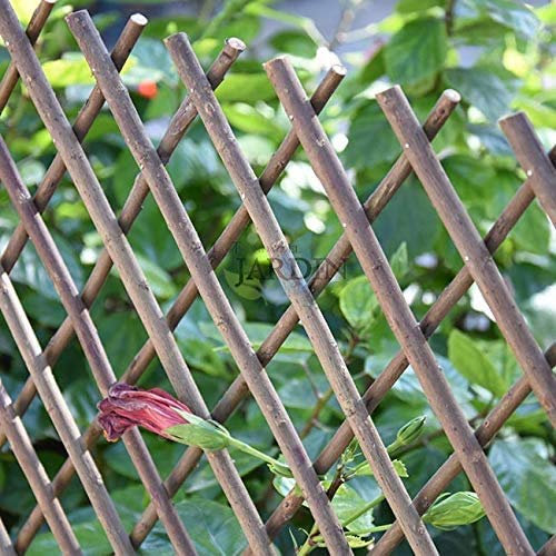 Suinga - TREILLIS en Osier Extensible, 50 x 150 cm pour jardin. Soie artificielle extensible.