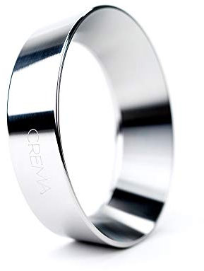 Crema Coffee Products | 54mm Espresso Dosing Funnel/Ring | Silver | Fits 54mm Breville Portafilter | 54mm | Silver