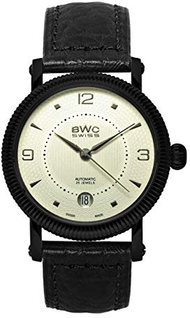 BWC Swiss Herren Uhr Analog Automatik mit Leder Armband 207685441