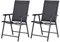 Outsunny Set of 2 Folding Garden Chairs, Metal Frame Garden Chairs Outdoor Patio Park Dining Seat with Breathable Mesh Seat, Black