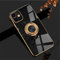 EYZUTAK Electroplated Magnetic Ring Holder Case, 360 Degree with Rotation Metal Finger Ring Holder Magnet Car Holder Soft Silicone Shockproof Cover for iPhone 12 6.1 inch - Black