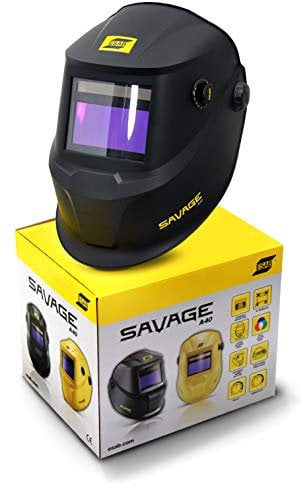 ESAB Savage™ - Visiera da saldatore A40, colore nero, dimmerabile, per saldatura TIG/ MIG, con 4 sensori Truecolor