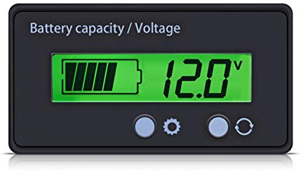 Universal Monitor Voltage Meter Tester, LCD Display Screen with Green Backlit Waterproof PVC Film Universal Battery Capacity Voltage Meter Tester Voltmeter Monitor