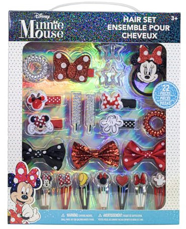 Disney Minnie Mouse Coffret Cadeau d'accessoires pour Cheveux pour Filles - Townley pour Filles de 3 Ans et Plus. Comprend 22 pièces, Un nœud pour Cheveux, des épingles à Cheveux et Plus Encore