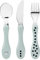 LÄSSIG Set di Posate per Bambini 3 Pezzi Cucchiaio Forchetta Coltello Manico in Plastica in Acciaio Inossidabile/Cutlery 3 Pcs Little Chums Dog