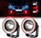 Chemini 2x2,5 LED Nebelscheinwerfer 12V 10W 6000K mit Engel Auge Rot für tagsüber Fahrlicht DRL ersetzen für Motorrad Scheinwerfer DRL High Beam