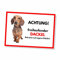 Dackel Freilaufender Hund Dog Schild Spruch Türschild Hundeschild Warnschild Geschenkidee Sicherheitsschild Hund Privatgrundstück Hundewarnung Warnung vor dem Hund