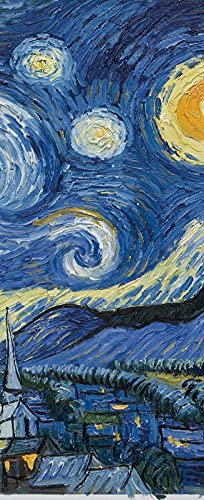 A.Monamour Türtapete Selbstklebend Türfolie Türposter 3D Das Sternennachtbild Von Vincent Van Gogh Vinyl Folie Türdeko Tapete Wandbild Türaufkleber Türtattoo 85 x 200 cm