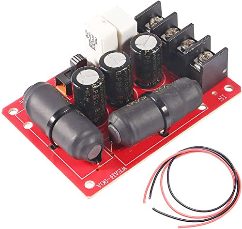 Youmile 200W Pure Bass Subwoofer Crossover 2-Wege Lautsprecher Audio Crossover Zweite Ordnung Crossover DIY Heimkino mit rotem und schwarzem Kabel
