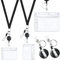 Vicloon Ausweishalter und Lanyard, 2Stück Lanyard, 2Stück Schlüsselband Ausziehbar, 2Stück Wasserdicht Ausweishüllen, Horizontal/Vertikal 2 Arten Zum Tragen, für Schlüssel,ID Card, Handy