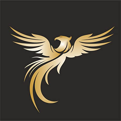 AMA SHOP Aufkleber Phoenix Modell 3 Farbe Gold | Aufkleber für Helm, Motorrad, Wohnmobil, Boot | Auto Tuning |