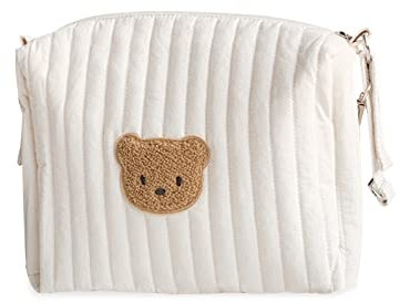 SONARIN Leggero Borsa Organizer per Passeggino,Multifunzionale Elegante Ricamo Borsa Passeggino Universale Organizzatore per Passeggino Borsa per Carrozzina Borsa Cambio(Orso, 2 Cinghie)