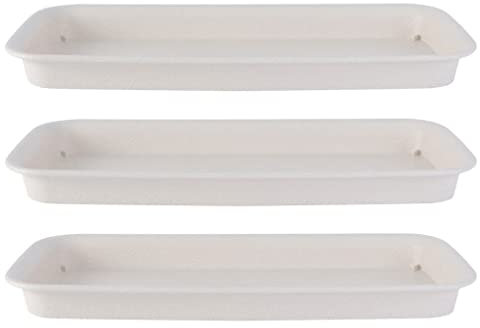 Cabilock 3er Set Blumentopf Untersetzer Eckig Rund Pflanztopf Blumenkübel Schale Kunststoff Pflanzkasten Pflanzschale (Eckig 21x8.5cm)