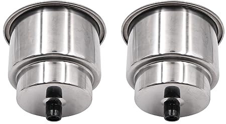 ZONADAH Set of 2 Marine Grade 108x88mm Stainless Steel Cup Drink Holders for Boat, RV, Camper, Caravan - Rust-resistant, Durable and Stylish Cup Holders for Marine and Outdoor Activities