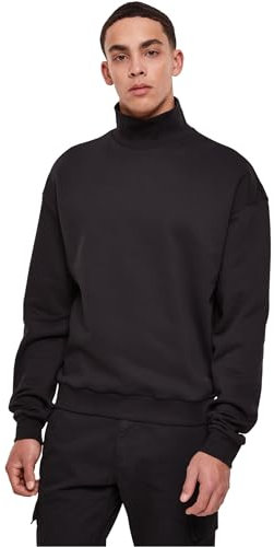 Urban Classics Men's High Rib Neck Crew Sweatshirt, Black, XXXXXL