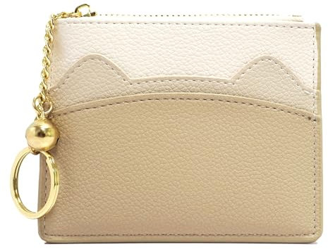 NANXJIUR Porte-cartes minimaliste pour femme - 5 cartes - Étui pour cartes - Porte-monnaie - Porte-monnaie - Poche avant - Mini cartes de crédit, kaki, s, Classique