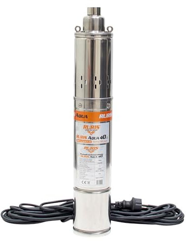 RURIS POWER FOR NATURE Pompe Submersible Aqua 40 750W Débit 1880L/H Hauteur Max 100M Câble 15M Raccord 1 Pouce Eau Propre Idéale Pour Jardin Irrigation Puits