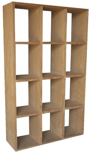 Teako Design Raumteiler Furudal aus Teakholz, 200 x 120 x 40 cm, Massivholz Bücherregal, Nachhaltige Möbel, FLEGT-Lizenziertes Teak, Wohnzimmer, Aufbewahrungslösungen für Zuhause