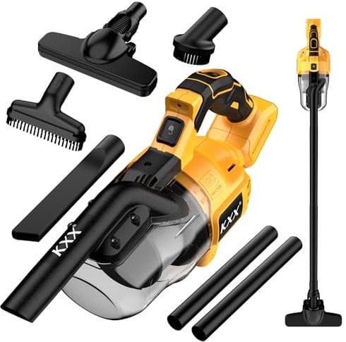 Cordless Vacuum for De-Walt 20V Battery, 5 in 1 Handheld Electric Vacuum Cleaner with 500W Powerful Motor, 46 CFM Portable Hand Vacuum with Filtration HEPA for Floor, Carpet, Car (Not include Battery)