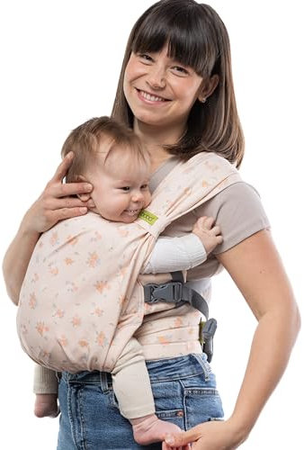 Boba Bliss Babytrage Neugeborene ab Geburt bis 15 kg - 2-in-1 Baby Carrier & Baby Tragetuch Ohne Binden & Knoten, Hüftfreundliche Babytrage ab Geburt, Weiche & elastische Baby Trage (Posy)