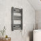 EMKE Scaldasalviette elettrico con termostato, 75 x 50 cm, scaldasalviette con timer, colore antracite, 300 W