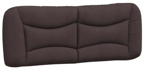 vidaXL Kopfteil Kissen Hvar, Kopfteilkissen für Schlafzimmer, Rückenkissen Bett mit Reißverschluss, Kopfpolster Bettkissen, Dunkelbraun 120cm Stoff