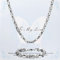 Hernin Königskette Silber Herren Edelstahl,Königskette Armband Einstellbare Ringe Set,Königskette Halskette aus Edelstahl Armband Set,Byzantinische Herren kette Aus Silber Armband Set (Silber-4MM, 56)