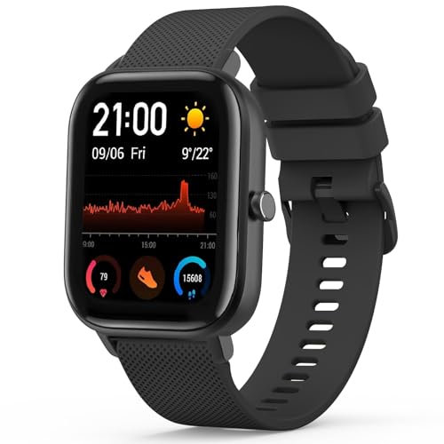 Tobfit Cinturino in Silicone per Amazfit GTS/GTS 2/GTS 2 Mini/GTS 2e/GTS 3/GTS 4/GTS 4 Mini/GTR 42mm, 20mm Sportivo (Nero)
