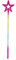 MOFALA Star Baguette magique, accessoire de jeu de rôle, pour Halloween, Noël, 35 cm, princesse fille, baguette magique en cristal (arc-en-ciel)