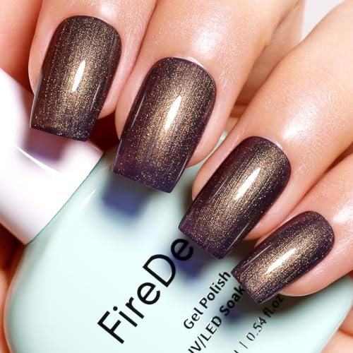 Firedeep Pearl Gel Nagellack 16ML Große Flaschen Grau Lila Schimmer Glitter UV/LED Soak Off Gel-Lack für die Nagelkunst Maniküre DIY