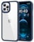 HOOMIL for iPhone 12 Pro Max Case Clear [Anti-Yellowing] Anti-Scratch Transparent Hard Back and Soft Edge [Military Grade Drop Protection] Shockproof Phone Cover - Navy Blue