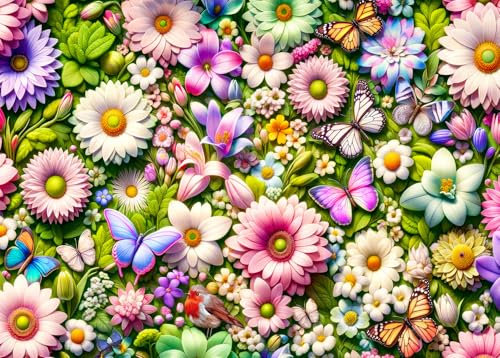 Puzzles 1000 Pieces for Adults jigsaw puzzles for adults 1000 Piece Puzzle Educational Games -Beautiful Flowers- Decoration Puzzle