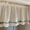 champracer Rideau brise-bise aspect crochet, court, style maison de campagne, motif floral rétro, pour bistrot, cuisine, porte avec pompon, 1 pièce, H 45 x l 130 cm