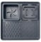 POPOYU Licky Mats for Dogs&Cats,3 in 1 Pet Slow Feeder Bowl with Suction Cups,Grey 20x20cm Lick Mats,Slow Feeder,Water Bowl,Anti-Spill Edge,Anti-Slip,Anxiety Relief Dog Toys Pet Food Mat