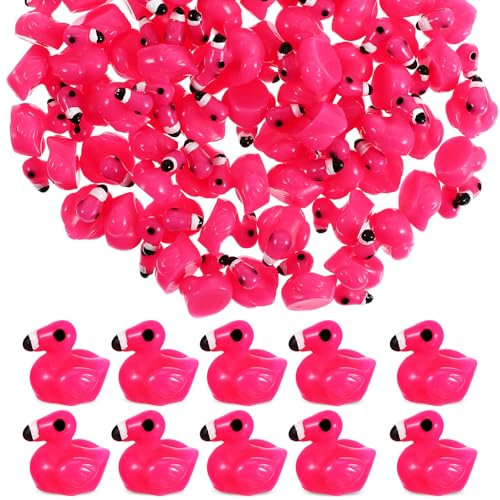 JOINPAYA 80stück Mini Flamingos figuren Harz Deko: Winzig Tiere Flamingo Deko Kleine Kunstharz aus Rosa Party Ornament für DIY-Puppenhaus Garten