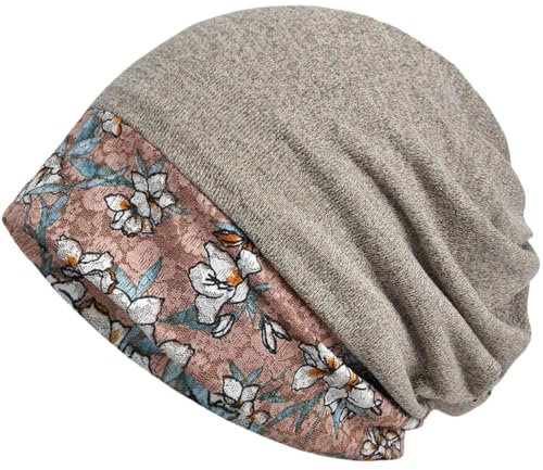 Slouch-Beanie-Mütze für Damen, Uni, Totenkopfmütze, stilvolle Beanie-Mütze, Wintermütze, weich, bequem, Kopfbedeckung, Chemo-Kappe, gemütliche Schlafmütze für Haarausfall, Mehrzweck-Mütze,