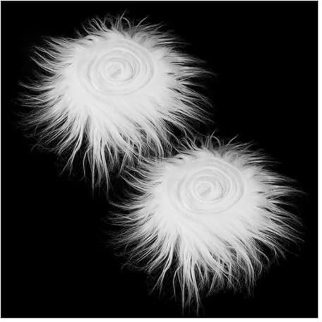 2 Stück Kunstfell zum Basteln Plüschstoff Meterware Weißer Faux Fur Fell zum Basteln Geeignet für Weihnachtswichtel, Wichtelbärte, Wichtelhaarherstellung Weiß