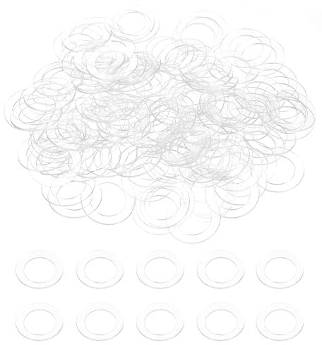 sourcing map 120 Pcs M10 PVC Flat Washers 10mm ID 15mm OD 0.5mm Thick Plain Washer Grommets Plastic Sheet Gasket Fastener Sealing Spacer Gasket Ring Water Hose Washers, Clear