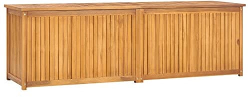 IKAYAA Gartenbox Wasserdicht XXL Holz Teak Auflagenbox Wetterfest Kissenbox Werkzeugkasten Gerätebox Gartentruhe Holz 175 x 50 x 55 cm
