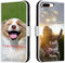 FortiCase Personalised Phone Case for iPhone 8 Plus,PU Leather Flip Cover,with Card Slots,Holder Cases,Design Your Own Photo Image,Text Personalised Case - White-LN4