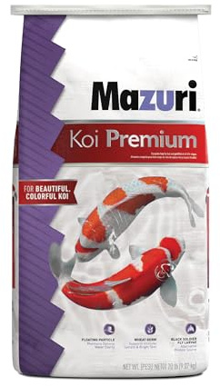 Mazuri Koi Premium Food Medium - 4mm Pellet Food for Koi Over 6 inches Long, 20 Pound (20 LB) Bag