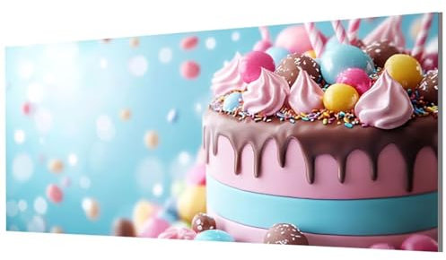 Cake Paint by Numbers for Adults Candy Paint by Numbers Canvas kits, DIY Hand Oil Painting Adult Crafts Kits with Brushes and Acrylic for Home Decor Wall Art, Gifts for Women 8x16 in (Model-1173)