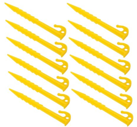 Ciieeo 20 Stück Zeltheringe Landschaftsnägel Hochleistungsnägel Campingzeltnägel Kleine Nägel Gartennägel Campingplatz Bodennägel Outdoor Zeltnägel Zeltbodennägel Gelber