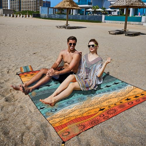 CosyCorner Tapis de plage de sable bohème imperméable à séchage rapide pour pique-nique, camping, voyage (1)