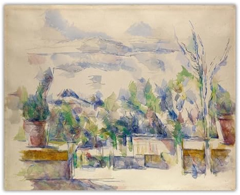 SSLDP LFHLI Paul Cezanne Poster《Die Gartenterrasse in Les Lauves》Wandkunst Paul Cezanne Leinwandmalerei und Drucke Wohnkultur Bild 60x70cmx1 Kein Rahmen
