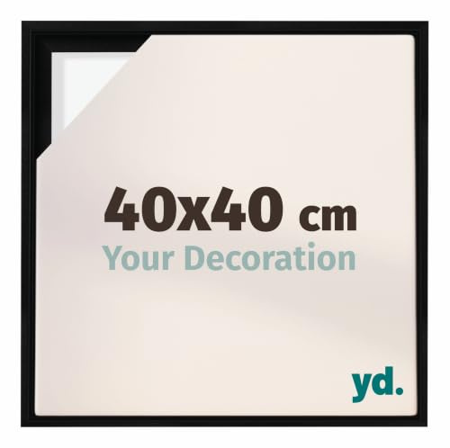 yd. Schattenfugenrahmen 40x40 Schwarz Matt - Rahmen für Leinwand - MDF Lyon | Schattenfugenrahmen für Leinwände, Geeignet für Leinwände bis 2 cm Dicke, Ohne Rückwand und Glas, Made in Holland