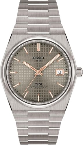 Tissot PRX 38 mm, Schweizer Automatikuhr für Herren, Titangehäuse, graues Zifferblatt, T1378074406100