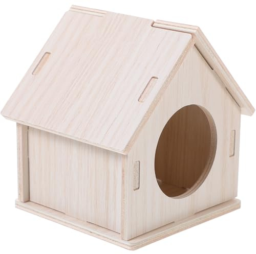 Toddmomy Holzhaus für Hamster und Kleine Kleintiere Ruhiges Haustierversteck und Rückzugsort Geeignet als Käfig Hamsterhaus und Eichhörnchenhaus
