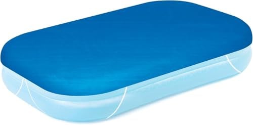 PE Poolabdeckung 262x175cm mit Drainagelöchern & Befestigungsbändern | Drainagelöcher verhindern größere Wasseransammlungen auf der Plane; Befestigungsbänder sichern sie am Becken.