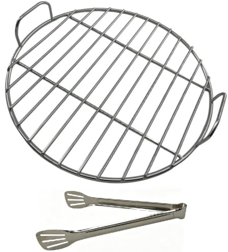 Sawhamale Grille de Cuisson Ronde 45/53/55 cm en Acier Inoxydable 304 avec poignée de Rechange pour Barbecue Weber 7432 1241304 (55 cm)